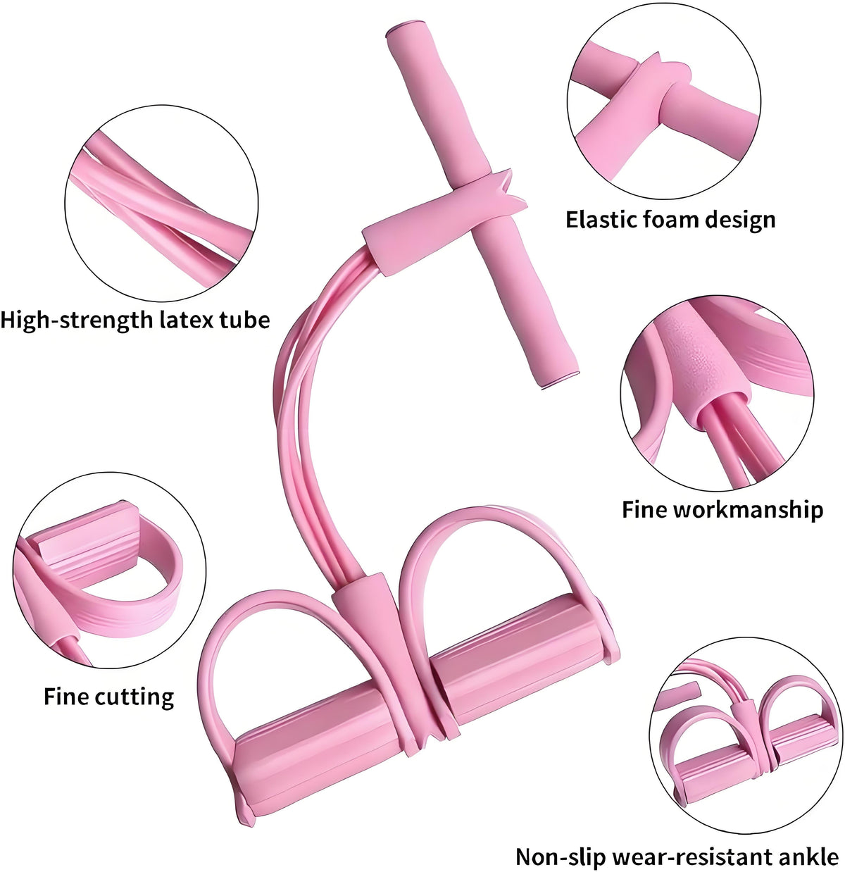Multi-functional Pedal Resistance Band Trainer – Portable Foot Pedal Fitness Equipment Home Gym Full Body Workout Machine, Exercise Sit-ups, Yoga, Abdominal Training