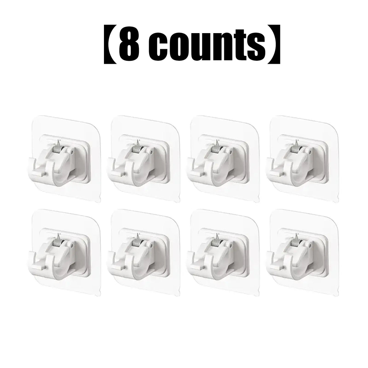 A set of 8PCS Curtain Rod Brackets with Clips,Transparent Drapery Hooks,Rod Hanging,Adjustable Rods Holder,Multipurposefor Curtain Rod Hooks for Livingroom Bathroom Kitchen Bedroom Toilet Apartment