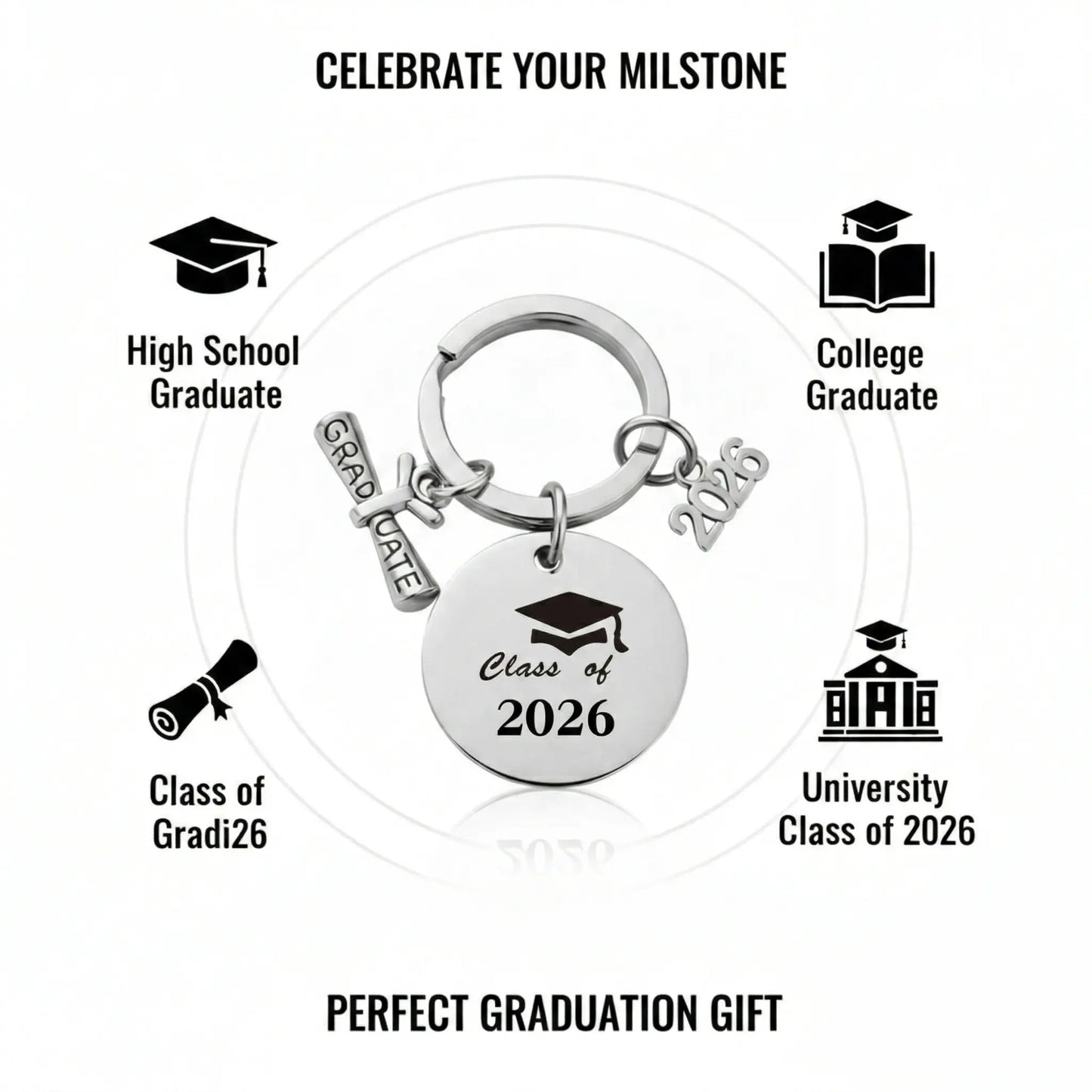 Graduation Gifts for Him Her Class of 2026 Graduation Keychain Grad Gifts Women Men Daughter Son High School College