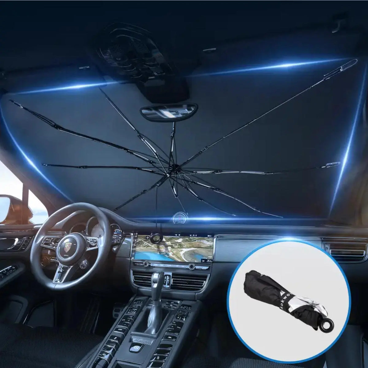 Portable Car Windshield Sunshade, Foldable Car Windshield Cooling Umbrella for Daily,Car Exterior Accessories,Car Window Shades