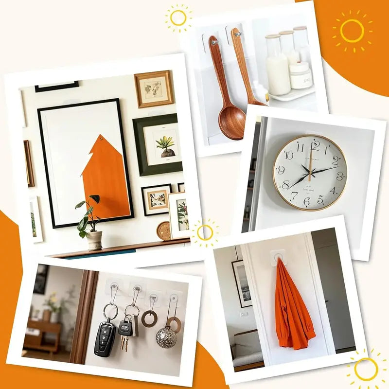 BUY 10 GET 10 FREE 20PCS Adhesive Frame Hooks Wall Mount Self-Adhesive Hooks Suitable for Bathroom and Kitchen Decoration